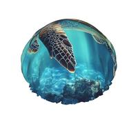 Whimsical Underwater Odyssey - Cuffia da doccia impermeabile riutilizzabile per donne, copertura elastica per capelli, per bagno, spa, viaggi e uso quotidiano