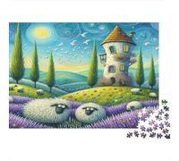 Whimsical Village 1000 Pezzi Puzzle Carta Riciclata Fairy House Puzzles per Anziani Divertente E Impegnativa Gioco Per La Famiglia Perfetto for Benedizioni Di Vacanza 52x38cm/1000pcs