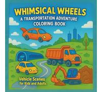 Whimsical Wheels: A Transportation Adventure Coloring Book: Vehicle Scenes for Kids and Adults