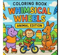 Whimsical Wheels : Animal Edition Coloring Book - Age 3 to 10years , An Imaginative Animal Coloring Book for Curious Young Minds with bold outline