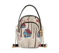 Whimsical Winter Trees - Borsa a tracolla da donna, colore: Beige