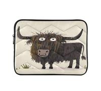 Whimsical Yak Beige Imbottito Laptop Sleeve Case 13 Pollici Morbido Trapuntato Laptop Bag Impermeabile Manicotti Del Computer