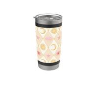 Whimsigoth Evil Eye Rosa e Crema Sole Luna Stelle Celestiali Bicchiere termico in acciaio inox doppia parete