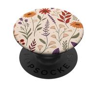Whimsy Fall Garden in Bloom with Retro Florals PopSockets PopGrip Adesivo