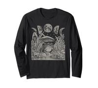 Whimsy Goth Fairycore Grunge Frog Mushroom Moon Vintage Maglia a Manica