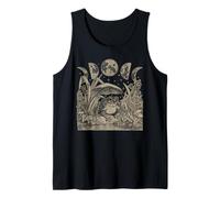 Whimsy Goth Fairycore Witchy Frog Mushroom Moon Vintage Canotta