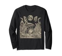 Whimsy Goth Fairycore Witchy Frog Mushroom Moon Vintage Maglia a Manica