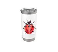 Whimsy Twee Ladybug Cute Summer Bicchiere termico in acciaio inox doppia parete