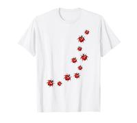 Whimsy Twee Ladybug Trail Heart Cute Summer Maglietta