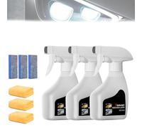 Whimsyard Headlight Restorer, Whimsyard Headlight Cleaner, Headlights Restoration Spray, Automotive Headlamp Restoration Kit, for Yellowing & Scratches Polishing Cleaner Kit (3 Set)