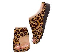 Whimsyard Sandali estivi da donna ortopedici comodi, eleganti, con supporto per l'arco, con anello per il piede, antiscivolo, traspiranti e casual, leopardo, 35 EU
