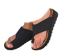 Whimsyard Sandali estivi da donna ortopedici comodi, eleganti, con supporto per l'arco, con anello per il piede, antiscivolo, traspiranti e casual, Nero , 36 EU
