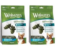 WHIMZEES Alligator, Stix da Masticare Per l'igiene Dentale per Cani di Piccola Taglia (7-12kg), Ingredienti Naturali, Senza Cereali, 24 Pezzi, Taglia S (Confezione da 2)