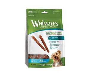 WHIMZEES Salsiccia Vegetariana S, 28 Pezzi - Taglia S | Snack per Cani di Piccola Taglia, A lunga durata, Naturali & Senza Cereali, Vegetariane, Senza Zuccheri Aggiunti
