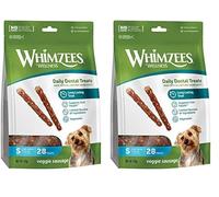 WHIMZEES Salsiccia Vegetariana S, Stix da Masticare Per l'igiene Dentale per Cani di Piccola Taglia (7-12kg), Ingredienti Naturali, Senza Cereali, 28 Pezzi, Taglia S (Confezione da 2)