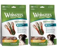 WHIMZEES - Spazzolini da denti M, 12 Pezzi - Taglia M, Snack per Cani di Taglia Media - Naturali & Senza Cereali, Vegetariane, Senza Zuccheri Aggiunti (Confezione da 2)