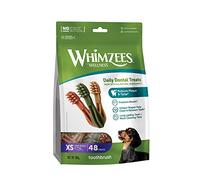 WHIMZEES Spazzolini da denti XS, 48 Pezzi - Taglia XS | Snack per Cani di Taglia Molto Piccola, A lunga durata, Naturali & Senza Cereali, Vegetariane, Senza Zuccheri Aggiunti