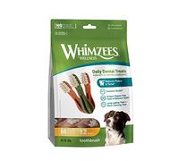 WHIMZEES Toothbrush M, Stix da Masticare Per l'igiene Dentale per Cani di Media Taglia (12-18kg), Ingredienti Naturali, Senza Cereali, 12 Pezzi, Taglia M