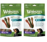 WHIMZEES Toothbrush XS, Stix da Masticare Per l'igiene Dentale per Cani di Molto Piccola Taglia XS (2-7kg), Ingredienti Naturali, Senza Cereali, 48 Pezzi, Taglia XS (Confezione da 2)