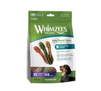 WHIMZEES Toothbrush XS, Stix da Masticare Per l'igiene Dentale per Cani di Molto Piccola Taglia XS (2-7kg), Ingredienti Naturali, Senza Cereali, 48 Pezzi, Taglia XS