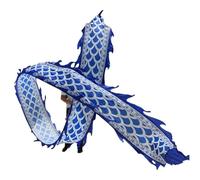 WHIPIN Strisce danzanti con Stampa di Drago, Nastro Galleggiante per Esercizi a Forma di Testa di Drago, Nastro per Danza di Draghi per Fitness, Attrezzatura Fitness per Esterni(Blue,10m/32.8ft)