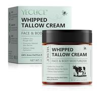 Whipped Beef Tallow Crema per viso e corpo Skincare,100% erba nutrita pura sebo di manzo, miele naturale e cera d'api, idratazione profonda e cura, balsamo tallow 120 g