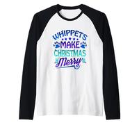Whippet Amante Whippets Make Christmas Merry Fun Christmas Maglia con Maniche Raglan
