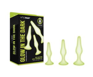 Whipsmart 3 Pcs Glow In The Dark Silicone Anal Training Kit White One Size