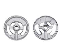 Whirlpool Bauknecht - Bruciatore Spartifiamma doppia corona originale Sabaf 488000638096 - C00638096 completo di copertura smaltata nera lucida per cucina piano cottura - SBF104