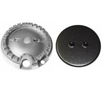 Whirlpool Bauknecht - Bruciatore Spartifiamma Semirapido Medio completo di copertura smaltata nera opaca 480121102894 per cucina piano cottura - S2558/1+B - Prodotto originale