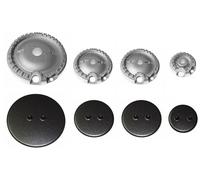 Whirlpool Bauknecht - Kit 4 bruciatori Originali Defendi completi di piattelli spartifiamma Opachi satinati per cucina piano cottura 4 fuochi - Made in Italy - WR21/1