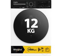 Whirlpool FRONT LOADER STD, Capacità 12kg 10%, bianco, Autodose, vapore, porta nera, Wi-Fi