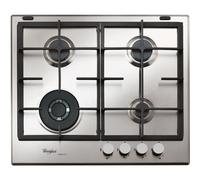 Whirlpool Piano Cottura 4 Fuochi a Gas da Incasso (1 Bruciatore Doppia Corona) Larghezza 60 cm Griglie in Ghisa colore Inox - GMR 6422 / IXL