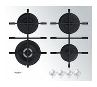 WHIRLPOOL GOWL 628/WH PIANO COTTURA 60CM 4 FUOCHI A GAS IN VETRO BIANCO