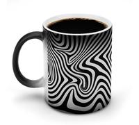 Whirlpool Illusion Tazza da caffè divertente che cambia colore, tazza unica con scolorimento, tazza sensibile al calore, tazza da tè in ceramica con stampa alla moda, regalo per compleanno, uomini e