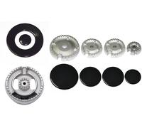 WHIRLPOOL Kit 5 Bruciatori con Piattelli Spartifiamma 4 Fuochi + Tripla Corona
