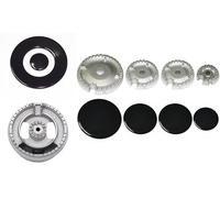 Whirlpool - Kit 5 bruciatori Originali Defendi completi di piattelli spartifiamma 4 fuochi + tripla corona per cucina piano cottura 5 fuochi - Made in Italy - WR20/L
