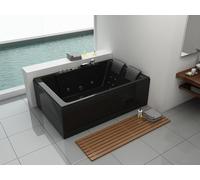 Whirlpool Torino, 180 x 120 cm, colore nero, vasca idromassaggio per interni per 2 persone con 14 idrojet e 8 airjet, riscaldamento, luce a LED, sistema audio Bluetooth e cascata