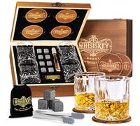 Whisiskey Set di bicchieri da whisky - Set regalo per whisky - bicchieri da whisky - regali per uomini - regalo di compleanno uomo - confezione 4 bicchieri rum, 8 pietre per whisky