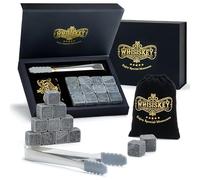 WHISISKEY Set Pietre di Whisky - 12 Cubetti di Ghiaccio Riutilizzabili - Set Whisky Regalo - Idee Regalo Uomo Compleanno - Scatola Regalo - Accessori da Whisky