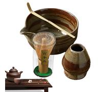 Whisk Set - Ceremonial Making Set - Making Kit per adulti, Bowl With Spout, Whisk, Scoop e Whisk Holder