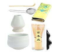 Whisk Set With Bowl - Japanese Matchas Tea Set | 7pcs Portable Ceramic Matchas Powder Kit | Powder Japaneses Tea Sets | Complete Accessories & Tools Kit, Japanese Teas Ceremony Sets