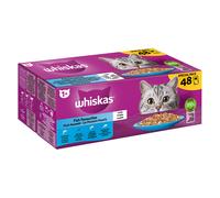 Whiskas 1+ buste 48 x 85 g Alimento umido per gatti - Selezione Pesce in Gelatina
