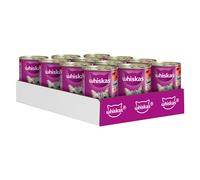 Whiskas 1+ lattine 12 x 400 g Umido per gatto - Manzo in Salsa