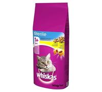 WHISKAS 1+ Sterile Pollo cibo secco per gatti 14kg