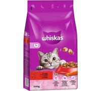 WHISKAS Adult 3,8 kg - alimento secco completo per gatti adulti, con deliziosa carne di manzo