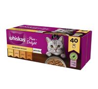 WHISKAS Adult bustine 40 x 85 g Frittelle di pollame - cibo umido per gatti adulti in gelatina (pezzi con: pollo, tacchino, pollame, anatra)