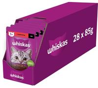 WHISKAS Adult in bustina 28x85g Alimento umido con manzo in salsa per gatti adulti