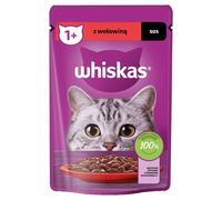 WHISKAS Adult in bustina 85g Alimento umido con manzo in salsa per gatti adulti