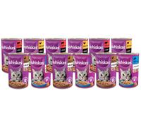 WHISKAS Cibo umido per gatti 1+ con manzo in salsa 400g + CIOTOLA PER GATTI GRATIS !!!